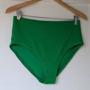 Old Navy High-Waisted French-Cut Puckered Bikini Swim Bottoms - Beach Green L